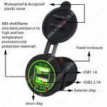 Зарядна розетка 3.1А 5V, 2 виходи USB